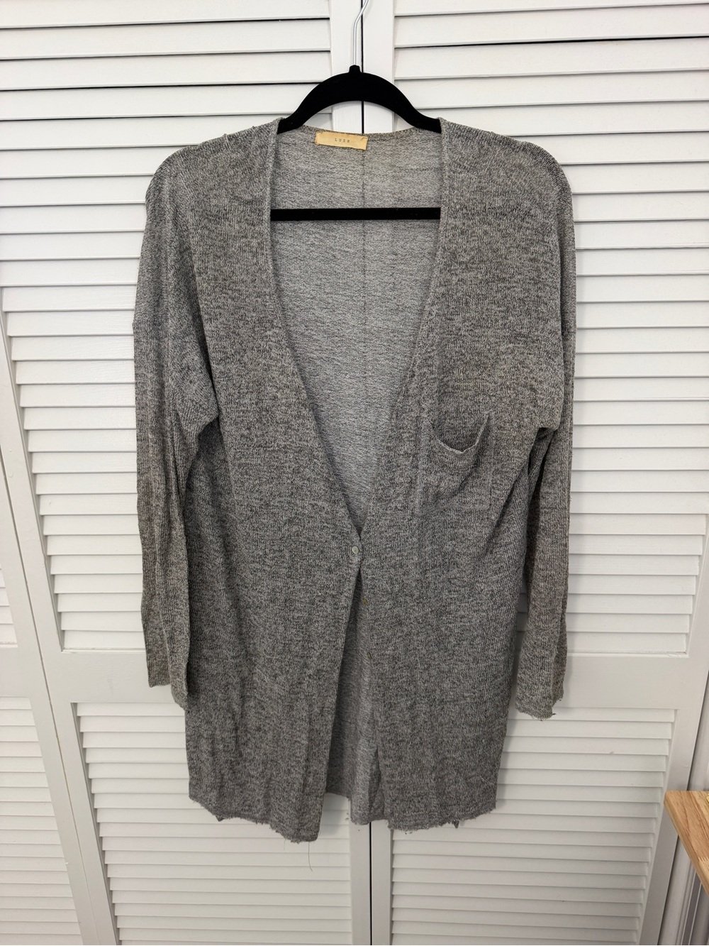 Lush Light Gray Open Cardigan Sweater - Women Size L